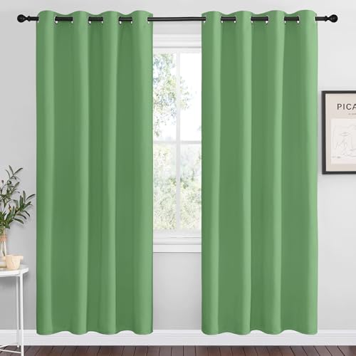Froest Green Blackout Curtains 78 inches Length for Living Room (Forest Green / 55"W x 78"L (Pack of 2))