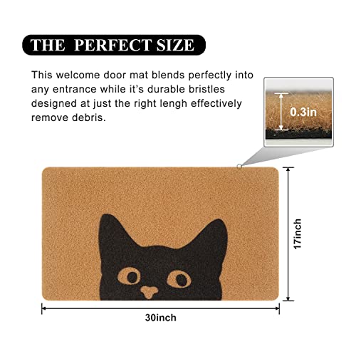 Door Mat Outdoor Indoor Welcome Mats (Cute Cat)