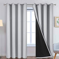 Light Grey 100% Blackout Curtains 96 Inches Long 52" Wide 2 Panel (52"W x 96"L (Pack of 2) / Light Grey)