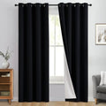 Black 100% Blackout Curtains 84 Inches Long for Bedroom 50" Wide (50"W x 84"L (Pack of 2) / Black With White Backing)