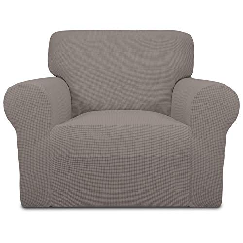 Stretch Chair Slipcover with Arm Washable Taupe (Small Chair / Taupe)