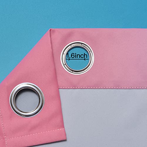 Ombre Pink and Blue Curtains for Bedroom (52"W x 72"L (Pack of 2) / Pink and Blue)