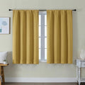 Ava Bright Gold Short Blackout Curtains for Bedroom 45 Inches Long 2 Panels Set (Bright Gold / 40"W x 45"L (Pack of 2))