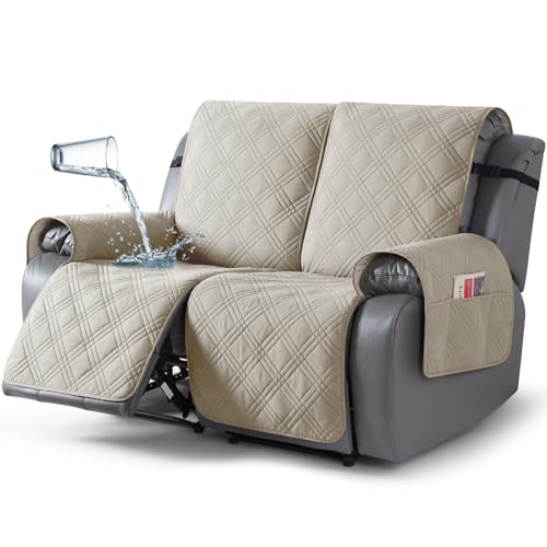 100% Waterproof Oversized Recliner Loveseat Cover (Cream / 2 Seater Oversized)