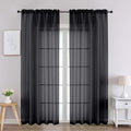Black Sheer Curtains 84 Inches Long 2 Panels (Black / 59"W x 84"L (Pack of 2))