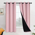 Pink 100% Blackout Curtains 63 Inches Long for Bedroom 42" Wide (42"W x 63"L (Pack of 2) / Pink)
