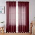 Burgundy Red Sheer Curtains 90 Inches Long 2 Panels (Burgundy / 59"W x 90"L (Pack of 2))