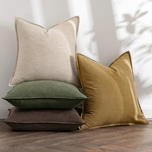 Neutral Green (18" x 18" (Pack of 4) / Neutral Green/Brown)