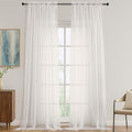 Ivory Sheer Curtains 108 Inches Long 2 Panels Set (Ivory / 59"W x 108"L (Pack of 2))
