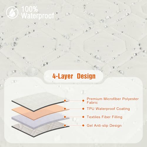 Waterproof Recliner Couch Covers (Off White / 3 Seater)