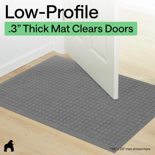 HydroABSORB Door Mat for Indoor Outdoor Use (Grey / 35" X 23")