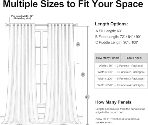 90 inch long linen Blackout curtains 2 Panels 100% Black out Linen texture Curtain Window Drapes with Back Tab Rod Pocket Light Blocking Thermal Insulated Curtains for Bedroom Living Room Beige (Natural Beige / 52"W x 90"L (Pack of 2))