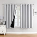 100% Blackout Curtains for Bedroom 63 Inches Long 2 Panels Set (60"W x 63"L (Pack of 2) / Greyish White)