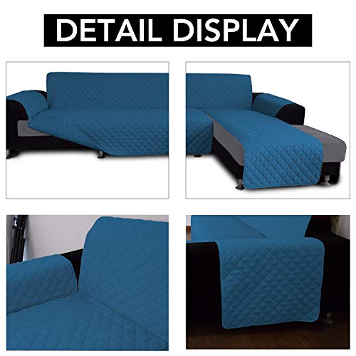 Reversible L Shape Sectional Couch Cover (X-Large / Peacock Blue/Peacock Blue)