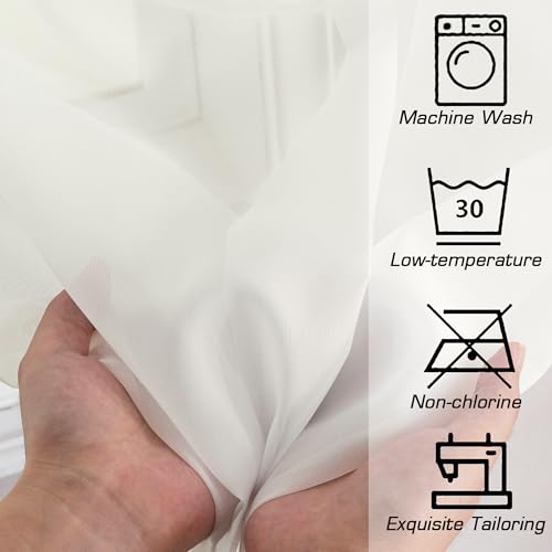 Ivory Sheer Curtains 90 Inches Long (Ivory / 59"W x 90"L (Pack of 2))