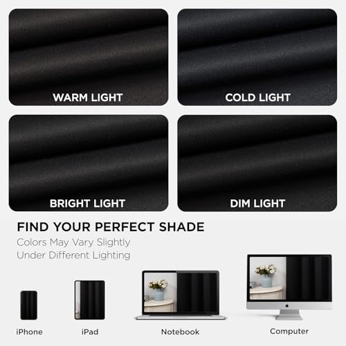 Blackout Curtains for Bedroom 84 Inch (Black / 52"W x 84"L (Pack of 2))