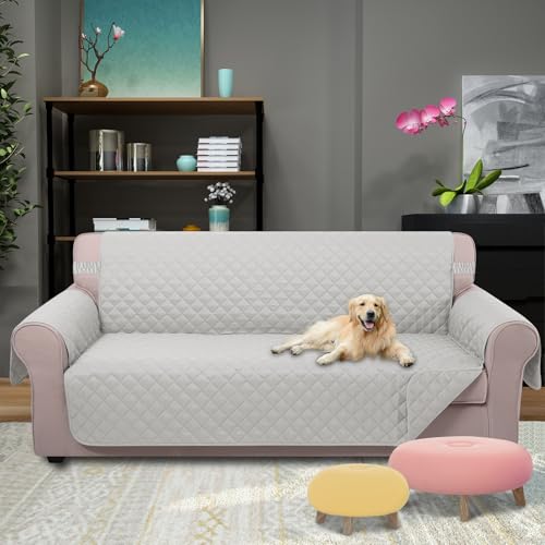 Large Sofa Cover Reversible Couch Cover for Dogs (Light Grey/Light Grey / 78"sofa Xl - Xl Large)