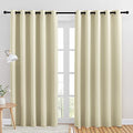 Room Darkening Draperies Window Curtain Panels (Beige / 70"W x 84"L (Pack of 2))