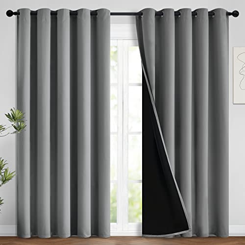 100% Blackout Lined Panels (62"W x 84"L (Pack of 2) / Grey)
