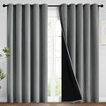 100% Blackout Lined Panels (62"W x 84"L (Pack of 2) / Grey)
