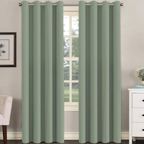 Blackout Curtain for Living Room Thermal Insulated Window Treatment Curtain Extra Long 96 inch Length Energy Saving Solid Grommet Top Blackout Drape (52"W x 96"L (Pack of 1) / Cyan)