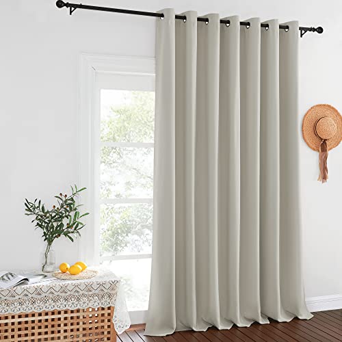 Sliding Door Curtains Extra Wide and Long (Natural / 100"W x 120"L (Pack of 1))