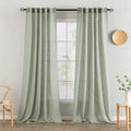 Sage Linen Curtains 52x96 Inch Long for Bedroom Living Room Green (52"W x 96"L (Pack of 2) / Sage)