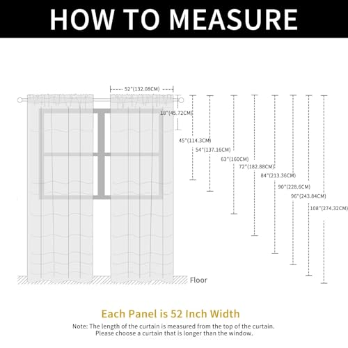 Basic Rod Pocket Sheer Voile Window Curtain Panels Silver Grey 1 Pair 2 Panels 52 Width 54 Inch Long for Kitchen Bedroom Children Living Room Yard（Silver Grey (Silver Grey / 52"W x 54"L (Pack of 2))