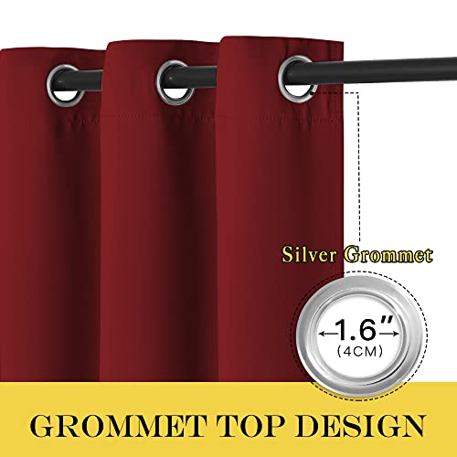 Blackout Curtains for Doorway 78 inches Long (Burgundy Red / 52"W x 78"L (Pack of 2))