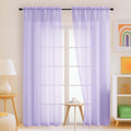 Lavender Sheer Curtains 90 Inches Long 2 Panels (42"W x 90"L (Pack of 2) / Lavender)