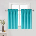 Short Blackout Curtains 42 x 36 Inch for Kitchen RV Bunk Turquoise (Turquoise / 42"W x 36"L (Pack of 2))