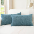 Decorative Couch Throw Pillow Covers 26 X 16 Inches Smoke Blue (26" x 16" (Pack of 2) / Smoke Blue)