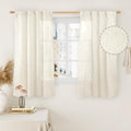 Short Window Linen Curtains for Bedroom 2 Panels (Natural / 34"W x 54"L (Pack of 2))