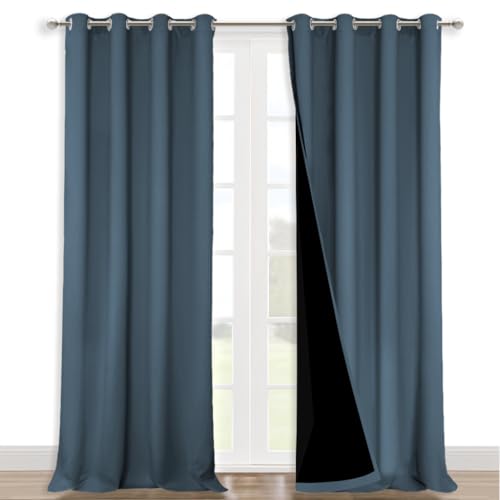 Full Shading Curtains for Windows (Smoky Blue / 52"W x 95"L (Pack of 2))