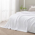 Fleece Blanket Soft Plush King Size Bed Blanket White 108"x90" (White / King(108"x90"))