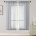 Sheer Light Grey Curtains for Bedroom Living Room 63 Inch Length 2 Panels (Light Grey / 42"W x 63"L (Pack of 2))