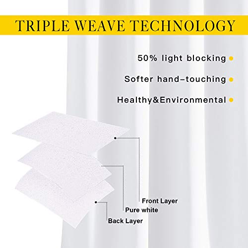 White Curtain Panels for Dining Room (Pure White / 52"W x 54"L (Pack of 2))