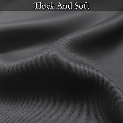 Ombre Black to Grey White Curtains for Living Room 62Wx84L (62"W x 84"L (Pack of 2) / Black)