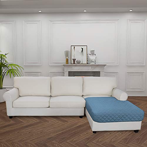 Sectional Couch Covers for Dogs L Shape Sofa Cover Reversible Sofa Slipcover Chaise Lounge Cover Furniture Protector Cover for Pets Dog Cat (42" x 52" / Light Blue/Light Blue)