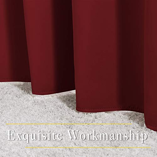 Blackout Patio Curtains for Windows 84 inch Length (Burgundy Red / 80"W x 84"L (Pack of 2))