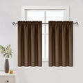 Short Blackout Curtains 42 x 36 Inch Long for Kitchen RV Bunk Brown (Brown / 42"W x 36"L (Pack of 2))