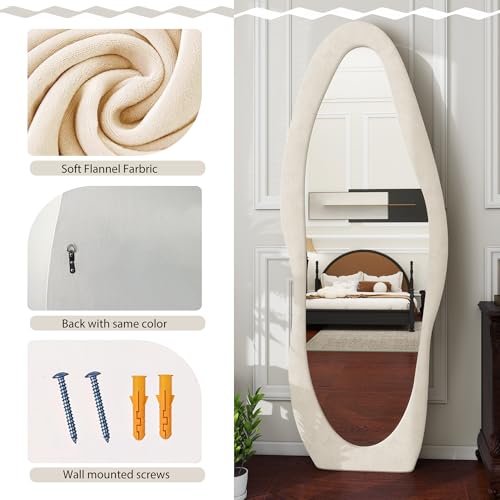 Full Length Mirror (Creamy White / 63"L x 24"W)
