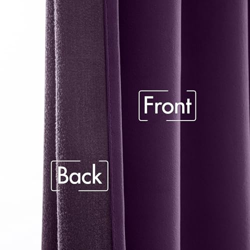 Purple Velvet Curtains 52x84 inches Luxury Blackout Curtains (Purple / 52"W x 84"L (Pack of 2))