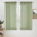Sage Green Linen Curtains 52x63 Inch Length 2 Panels for Bedroom (52"W x 63"L (Pack of 2) / Sage Green)
