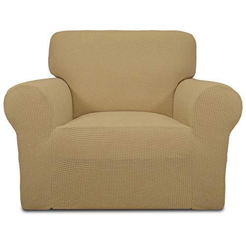 Stretch Chair Slipcover with Arm Washable Golden (Small Chair / Golden)