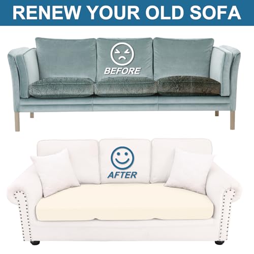 Couch Cushion Covers (Cream / Seat 1 Pack)