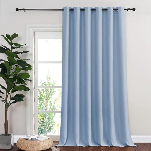 Blackout Room Divider Curtains for Sliding Glass Doors 102 Inches Long 1 Panel (Vintage Blue / 80"W x 102"L (Pack of 1))