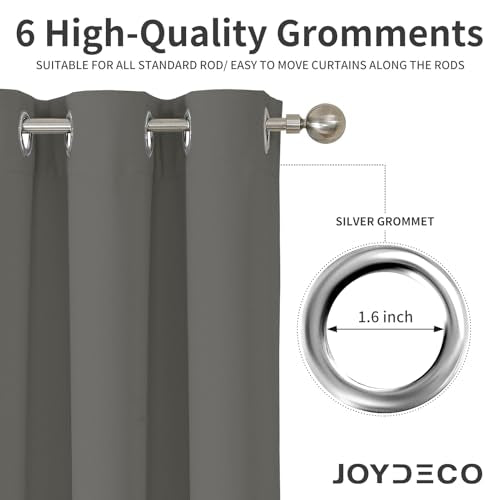 Blackout Curtains 108 Inches Long 2 Panels Set (Light Grey / 37"W x 108"L (Pack of 2))