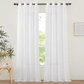 Sheer Curtains 120 inches Length for Windows (Ivory / 54"W x 120"L (Pack of 2))