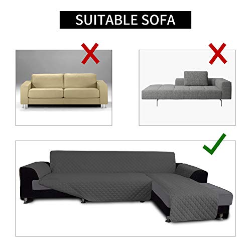 Reversible L Shape Sectional Couch Cover (X-Large / Dark Gray/Dark Gray)
